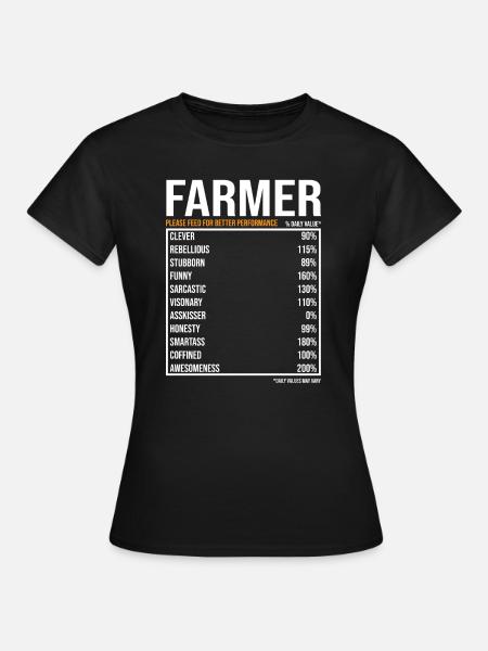 Landwirt tageswerte Lustiger Landwirt - Dame-T-shirt - sort