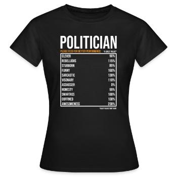 Politiker tageswerte Lustiger Politiker - Frauen T-Shirt - Schwarz - Vorne - AI Model Female 172 dark (172cm)
