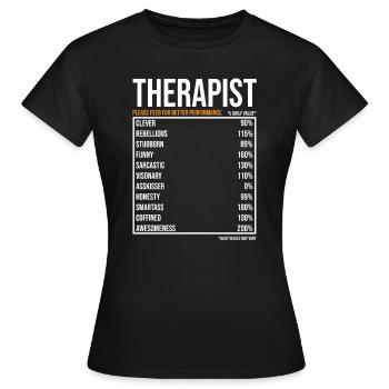 Therapeut tageswerte - Frauen T-Shirt - Schwarz - Vorne - AI Model Female 172 dark (172cm)