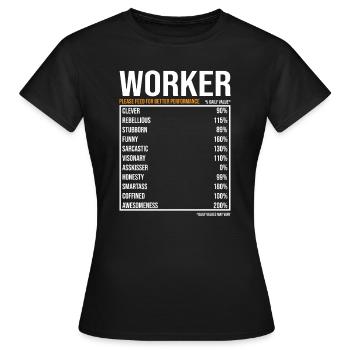 Worker Gift Funny Worker Saying - T-shirt Femme - noir - Devant - AI Model Female 172 dark (172cm)