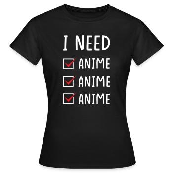 Anime Anime Anime - T-shirt Femme - noir - Devant - AI Model Female 172 dark (172cm)