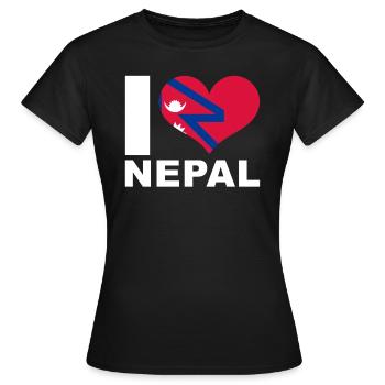 Ich liebe Nepal Herz Flagge Nepal - Frauen T-Shirt - Schwarz - Vorne - AI Model Female 172 dark (172cm)