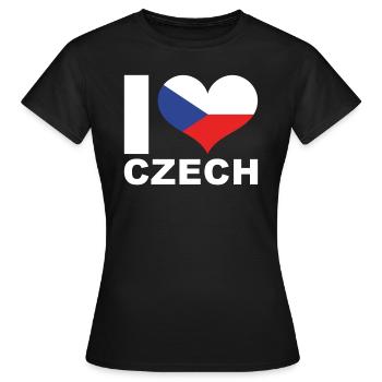 J’aime République tchèque Heart Flag République tchèque - T-shirt Femme - noir - Devant - AI Model Female 172 dark (172cm)