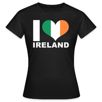 J’aime l’Irlande drapeau du cœur Irlande - T-shirt Femme - noir - Devant - AI Model Female 172 dark (172cm)