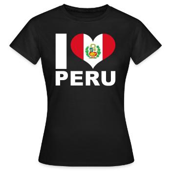 Ich liebe Peru Herz Flagge Peru - Frauen T-Shirt - Schwarz - Vorne - AI Model Female 172 dark (172cm)