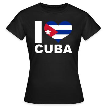 Ich liebe Kuba Herz Flagge Kuba - Frauen T-Shirt - Schwarz - Vorne - AI Model Female 172 dark (172cm)