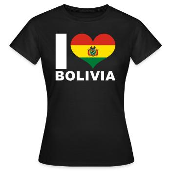 Ich liebe Bolivien Herz Flagge Bolivien - Frauen T-Shirt - Schwarz - Vorne - AI Model Female 172 dark (172cm)