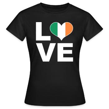 J’aime l’Irlande drapeau du cœur Irlande - T-shirt Femme - noir - Devant - AI Model Female 172 dark (172cm)
