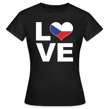 J’aime République tchèque Heart Flag République tchèque - T-shirt Femme - noir - Devant - AI Model Female 172 dark (172cm)