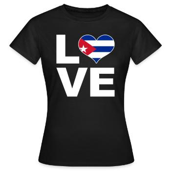 Ich liebe Kuba Herz Flagge Kuba - Frauen T-Shirt - Schwarz - Vorne - AI Model Female 172 dark (172cm)