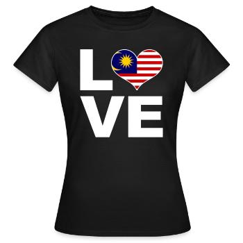 Ich liebe Malaysia Herz Flagge Malaysia - Frauen T-Shirt - Schwarz - Vorne - AI Model Female 172 dark (172cm)