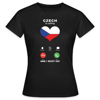 Tschechien is calling Tschechien Herz Souvenir - Frauen T-Shirt - Schwarz - Vorne - AI Model Female 172 dark (172cm)