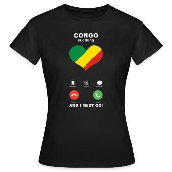 Congo is calling Congo Heart Souvenir - Women's T-Shirt - black - Front - AI Model Female 172 dark (172cm)