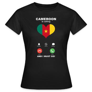 Le Cameroun appelle Cameroun Heart Souvenir - T-shirt Femme - noir - Devant - AI Model Female 172 dark (172cm)
