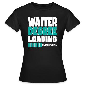 Le serveur invite à la formation - T-shirt Femme - noir - Devant - AI Model Female 172 dark (172cm)