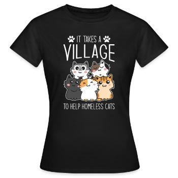 Aide de sauveteur de chats pour chats sans abri - T-shirt Femme - noir - Devant - AI Model Female 172 dark (172cm)