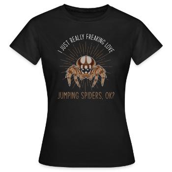 Dicton Jumping Spider - T-shirt Femme - noir - Devant - AI Model Female 172 dark (172cm)