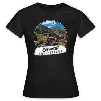 Zermatt Suisse Souvenir - T-shirt Femme - noir - Devant - AI Model Female 172 dark (172cm)