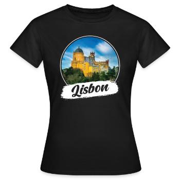 Souvenir de Lisbonne - T-shirt Femme - noir - Devant - AI Model Female 172 dark (172cm)