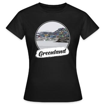 Souvenir du Groenland - T-shirt Femme - noir - Devant - AI Model Female 172 dark (172cm)
