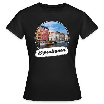 Souvenir de Copenhague - T-shirt Femme - noir - Devant - AI Model Female 172 dark (172cm)
