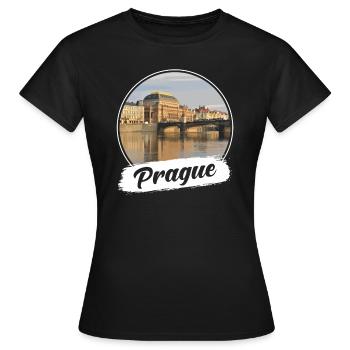 Prague Souvenir - T-shirt Femme - noir - Devant - AI Model Female 172 dark (172cm)