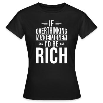 Trop penser Penser trop - T-shirt Femme - noir - Devant - AI Model Female 172 dark (172cm)