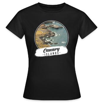Souvenir des îles Canaries - T-shirt Femme - noir - Devant - AI Model Female 172 dark (172cm)