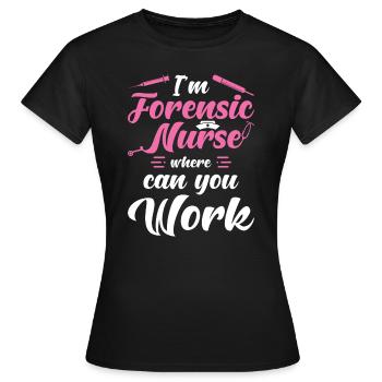Infirmière médico-légale - T-shirt Femme - noir - Devant - AI Model Female 172 dark (172cm)