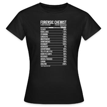 Forensic Chemist Daily Value - Women's T-Shirt - black - Front - AI Model Female 172 dark (172cm)