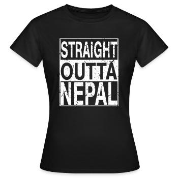 Nepal Straight outta Nepal - Frauen T-Shirt - Schwarz - Vorne - AI Model Female 172 dark (172cm)