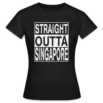 Singapur Straight outta Singapur - Frauen T-Shirt - Schwarz - Vorne - AI Model Female 172 dark (172cm)