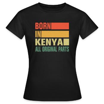 Né au Kenya - T-shirt Femme - noir - Devant - AI Model Female 172 dark (172cm)