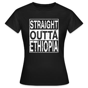 Ethiopia Straight outta Ethiopia - Women's T-Shirt - black - Front - AI Model Female 172 dark (172cm)