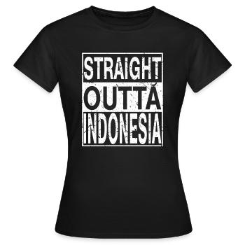 Indonesien Straight outta Indonesien - Frauen T-Shirt - Schwarz - Vorne - AI Model Female 172 dark (172cm)