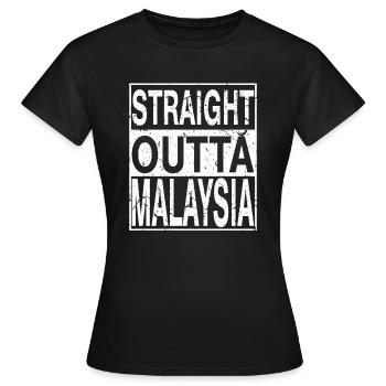 Malaisie Tout droit sorti de Malaisie - T-shirt Femme - noir - Devant - AI Model Female 172 dark (172cm)