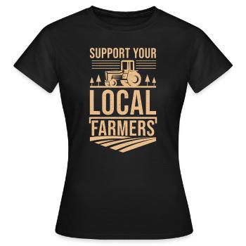 Unterstützen Sie Ihre Lokalen Landwirte - Frauen T-Shirt - Schwarz - Vorne - AI Model Female 172 dark (172cm)