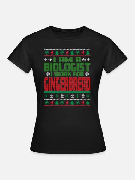 Biologe Weihnachten Spruch - Frauen T-Shirt - Schwarz