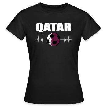 Katar Fußball - Frauen T-Shirt - Schwarz - Vorne - AI Model Female 172 dark (172cm)