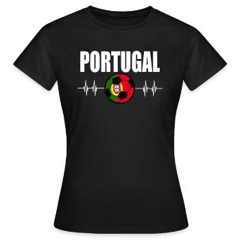 Portugal Fußball - Frauen T-Shirt - Schwarz - Vorne - AI Model Female 172 dark (172cm)