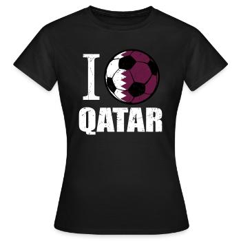 Qatar Football - Women's T-Shirt - black - Front - AI Model Female 172 dark (172cm)