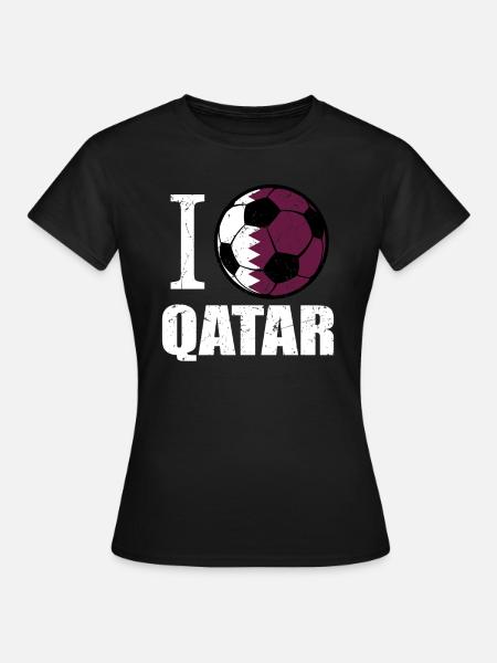 Katar Fußball - Frauen T-Shirt - Schwarz