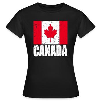 Drapeau du Canada - T-shirt Femme - noir - Devant - AI Model Female 172 dark (172cm)