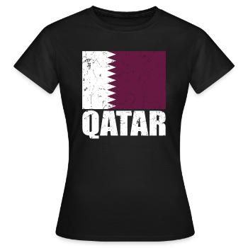 Katar Fahne - Frauen T-Shirt - Schwarz - Vorne - AI Model Female 172 dark (172cm)