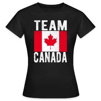 Drapeau du Canada - T-shirt Femme - noir - Devant - AI Model Female 172 dark (172cm)