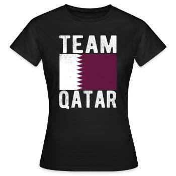 Katar Fahne - Frauen T-Shirt - Schwarz - Vorne - AI Model Female 172 dark (172cm)