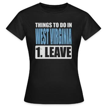 West Virginia Meme - Frauen T-Shirt - Schwarz - Vorne - AI Model Female 172 dark (172cm)