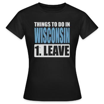 Mème du Wisconsin - T-shirt Femme - noir - Devant - AI Model Female 172 dark (172cm)