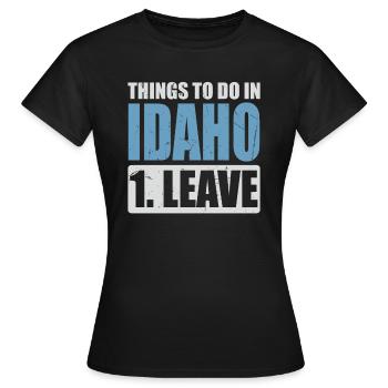 Mème de l’Idaho - T-shirt Femme - noir - Devant - AI Model Female 172 dark (172cm)