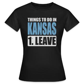 Mème du Kansas - T-shirt Femme - noir - Devant - AI Model Female 172 dark (172cm)